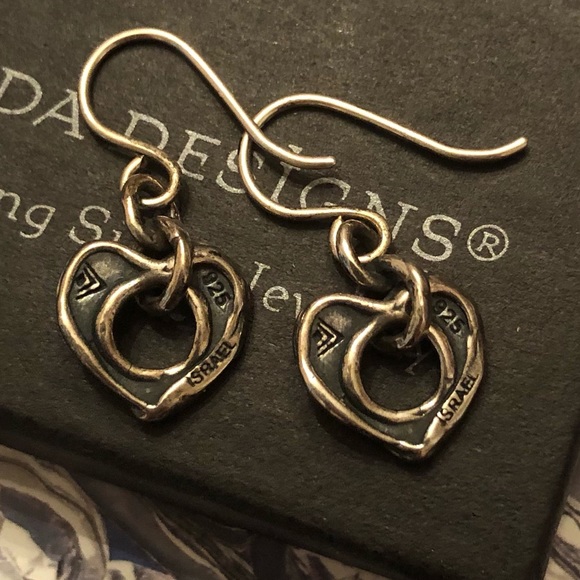 Silpada Artisan Oxidized Sterling Silver Cutout Heart Dangle Earrings W1912 - Picture 4 of 16
